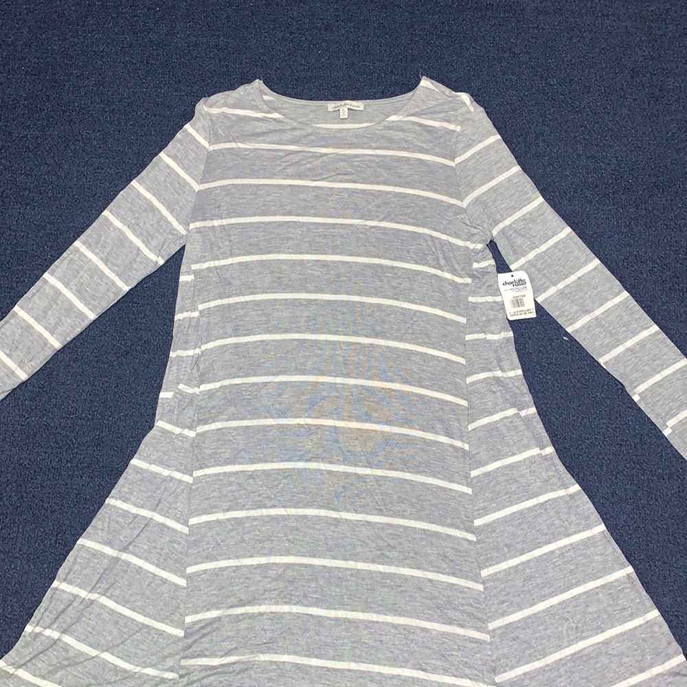 Never worn Grey striped Longsleeve T-shirt Dress